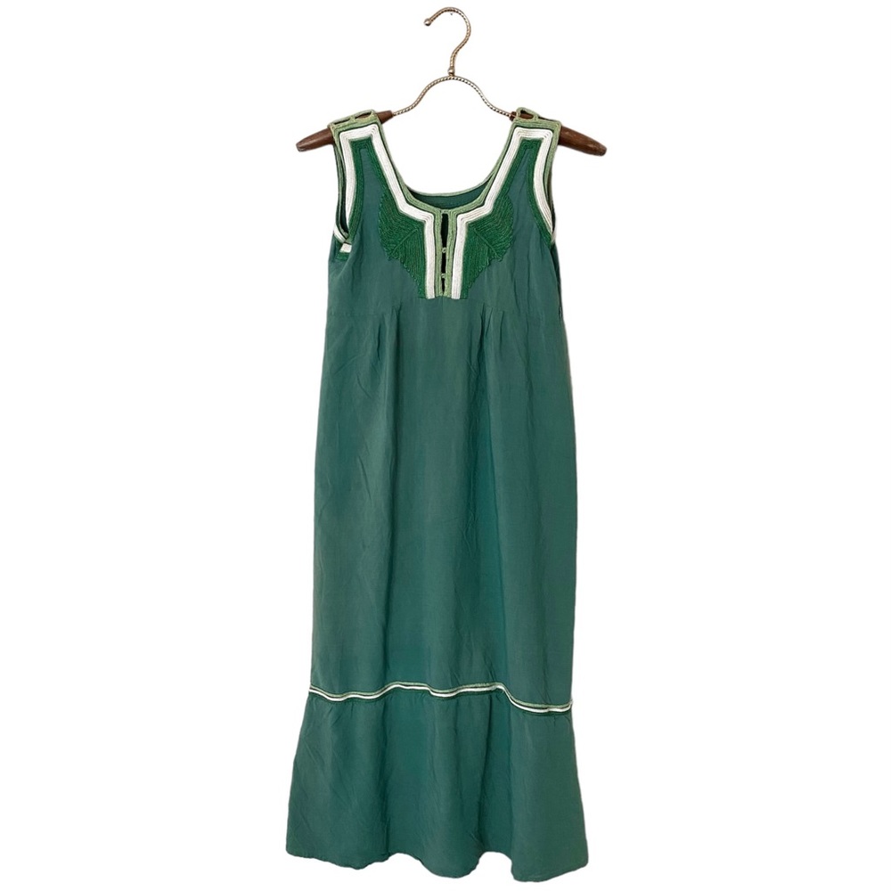 Vintage Boho Hippie Sundress Green